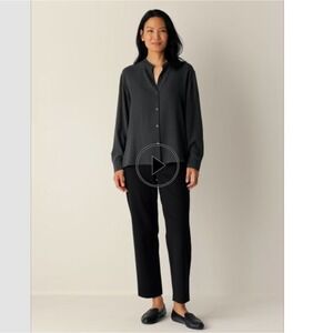 Eileen Fisher Pull On Ankle Office Pants Italian Fabric Sz M 32 x 27 USA made